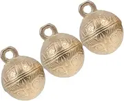 COSMEVIVI 3pcs Pet Bell Wind Chimes Brass Jingle Bell Dog Collar Bells Bell Pendants Craft Bells Mini Jingle Bell Pet Collar Bells Doorbell Accessories Vintage Chimes Feng Shui Chimes Copper