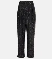 [Isabel Marant] Isabel Marant Aras sequined wide-leg pants AU 8 black