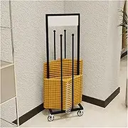 Hanger Rack Stand Storage,2 Side Storage Hanger Stacker Cart,with Swivel Caster Wheels for Laundry Room Bedroom Store(Black,35x30x120cm)