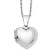 Sterling Silver White Ice Diamond Heart Locket Pendant