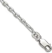 [JewelryWeb] 925 Sterling Silver Polished 2.75mm Cable Chain Bracelet Lobster Claw Link-Bracelet for Women and Men