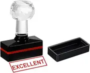 uxcell Excellent Stamp Self Inking, Red Ink Office Stamps Pre Inked Message Stamp Refillable Business Stamp, Black