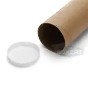 2x15'' Kraft Mailing Shipping Packing Tubes | 48 tubes w/ Plastic Sealing Caps