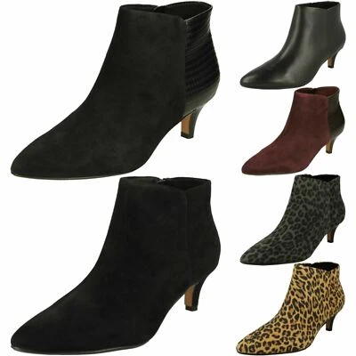 Ladies Clarks Linvale Sea Kitten Heel Ankle Boots