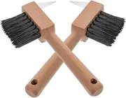 Toyvian 2pcs Horseshoe Hook Brush Horseshoe Cleaning Tools Horseshoe Trimming Tools Horse Shoes Farrier Hoof Trimming Clip Horse Hoof Trimmers Horse Shoeing Tools Stainless Steel Beige