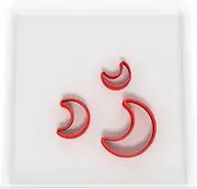 JUST CUTTERS Moon Shaped Cookie Cutters | Mini/Tiny Plastic Cutter for Baking, Fondant, Clay, Pastry, Icing, Jewellery (1.5CM + 2CM + 3CM)