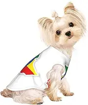 Ethiopia Flag Map print Dog Shirts for Small Dogs Stretchy T-Shirts Lightweight Tank Top Sleeveless Striped Vest