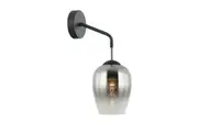 VINUM Wall Light Interior Surface Mounted ES Chrome Glass with Black Iron Bracke