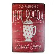 3x Tin Sign Hot Cocoa Sprint Drink Bar Whisky Rustic Look