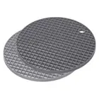 Silicone Trivet Mats 2pcs, Round Hot Pan Pads Drying Mat - Deep Gray, Light Gray