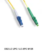 Kentek 9' LC UPC/ LC APC OS2 9 /125 Simplex Single-Mode Fiber Optic Cable