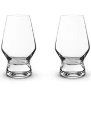 Viski Set of 2 Raye Crystal Scotch Glasses