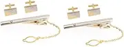[LIFKOME] Tie Clip Cufflinks Male Tie Clip Mens Cufflinks Mens Rhinestone Cuff Links Tuxedo Necktie Clips Rhinestone Tie Mens Cuff Links Mens Tie Clip Suits for Mens Ties Alloy