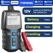TOPDON BT100 12V Car Battery Tester Charging Cranking Test Analyzer 100-2000CCA
