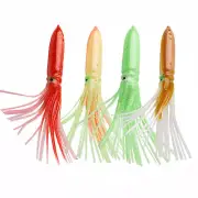 30cm Saltwater Fishing Squid Lures Luminous Bulb Squid Skirts Soft Trolling Lure