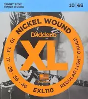 D'Addario EXL110 XL Nickel Wound electric guitar strings, Light, .010-.046