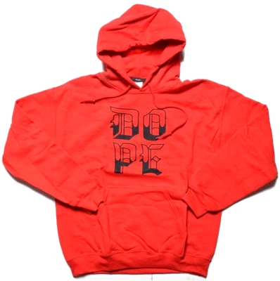 DOPE Los Angeles Mens Red Old English Fleece Pullover Hoodie Large