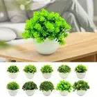 Green Artificial Plant Bonsai Eucalyptus Faux Greenery Potted Office Decor
