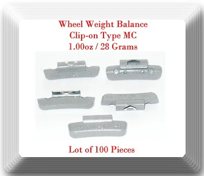 100 Pcs CLIP-ON Wheel Weight Balance MC Type 1.00ozFor All Type Alloy Rims