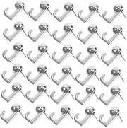 WHAMVOX 30pcs Cubicle Hooks for Fabric Walls Metal Push Pin Hooks for Hanging Picture Hanging Nails Modern Aesthetic