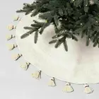 Hearth and Hand Magnolia Christmas Tree Skirt Embroidered tassel Cream White 52"