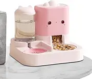 Cat Feeder Automatic | Pets Water and Food Bowl - Automatic Cat Waterer for Small Pets Indoor, Spill-Proof Feeder for Dry Food