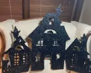 Glitter Haunted House Back Drop New From Touchstone