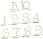 HAKIDZEL 10Pcs Wooden Table Number Signs with Base Decorative Reserved Seat Signs for Weddings Banquets and Events Stylish Table Numbers for Wedding Reception
