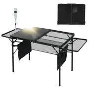 Camping Table, Solar Panel Charging, Folding Table, Power Charger, Camping