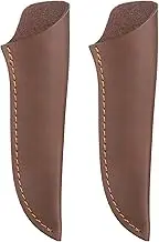uxcell 2pcs Leather Knife Sheath 6.54" x 1.97" Leather Pocket Knife Sheath with Hole for Folding Knife Camping Hunting Outdoors, Deep Brown