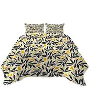 Dark Green Leaves over Yellow Coverlet