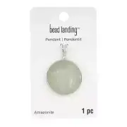 Green Amazonite Flat Round Pendant by Bead Landing™ 31mm