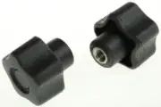 RS Pro THERMOPLASTIC MULTIPLE LOBE KNOBS 28mm 10Pcs M6x9mm S/Steel Insert Black