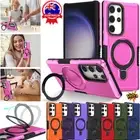 Fr Samsung S25 S24 S23 Ultra Plus S22 S21 FE Heavy Duty Case Ring Stand Cover