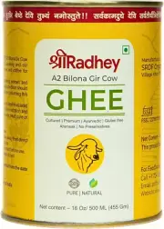 SHREE RADHEY A2 Bilona Gir Cow Ghee | 500 ML | Traditional Bilona Method | Cu...