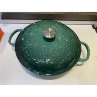 在飛比找蝦皮購物優惠-Le creuset 現貨 橄欖雕花 綠光森林鋼頭典藏淺底鐵