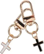 [Healeved] 2pcs Retro Cross Keychain Pendant Unique Handbag Key Ring Charms Chic Decorative Accessory for Bags Car Keys Backpacks Wear Resistant Alloy with Distinctive Design