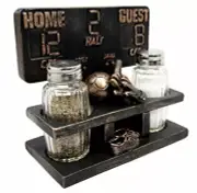 Sports Fan Soccer Football Goalkeeper Score Board Salt Pepper Shaker Holder Set