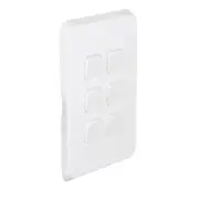 Clipsal Iconic 3046C-VW - 6 Gang Switch Plate Cover - Vivid White - (Skin Only)