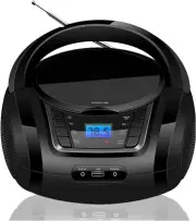 Portable CD with Bluetooth ,Built-in Stereo Speakers, Carrying Handle, LCD Displ