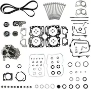 Engine Head Gasket Set w/Head Bolt Timing Belt Kit Water Pump Set Fit for Subaru Forester Impreza Withester Legacy Outback 2.5L 2006-2011 TCKWP304A WP304K1C TKF006 TKF-006 AWK1309 HS26415PT-1 ES72212