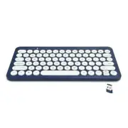 Blue Compact Portable Wireless Keyboard English 78 Keys Qwerty