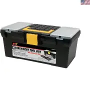 16" Plastic Tool Box 3 Compartments with Organizer for DIY & Home Projects