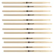 6 Pairs of ProMark PW5AW Japanese Shira Kashi White Oak Wood Drum Sticks