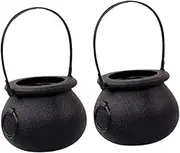 VALICLUD 2pcs Halloween Candy Cauldron Bucket Classic Kettle for Holding Sweets Coins Lightweight Portable Decoration for Halloween Parties Events