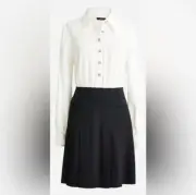 NWT J. Crew Button Front Crepe Shirt Dress, Size 6