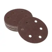 Sandpaper Round 125x125mm 40 Grit 20 Pcs Red Hook & Loop Sanding Sheets