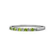 TriJewels Round Peridot Diamond Women Wedding Band Ring 14K Gold JP:10761