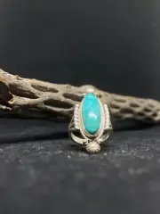 Handmade Native American Navajo fox Sterling Silver Ring Size 6.5