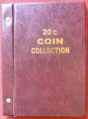 VST AUSTRALIAN 20c COIN ALBUM 1966 to 2023 MINTAGES PRINTED - RED COLOUR